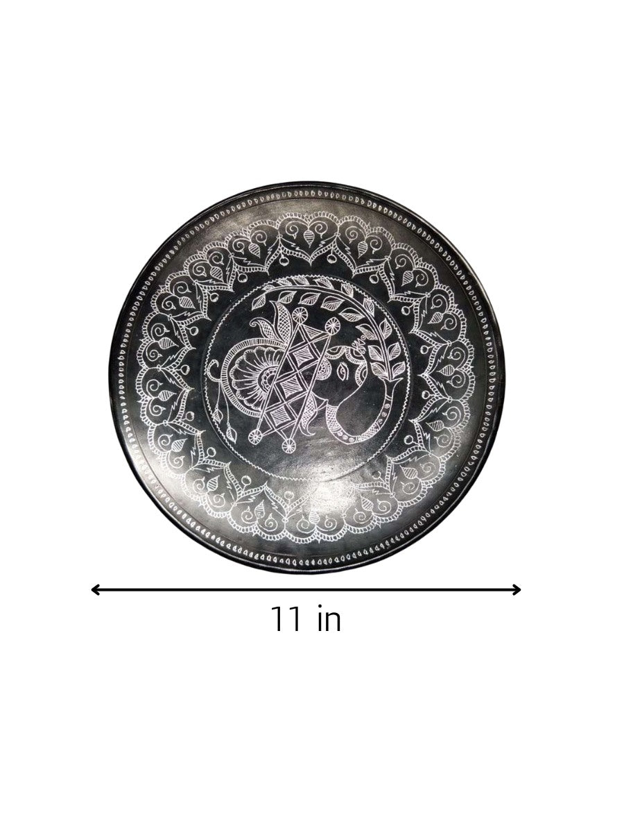 Plate in Black Pottery artwork for sale