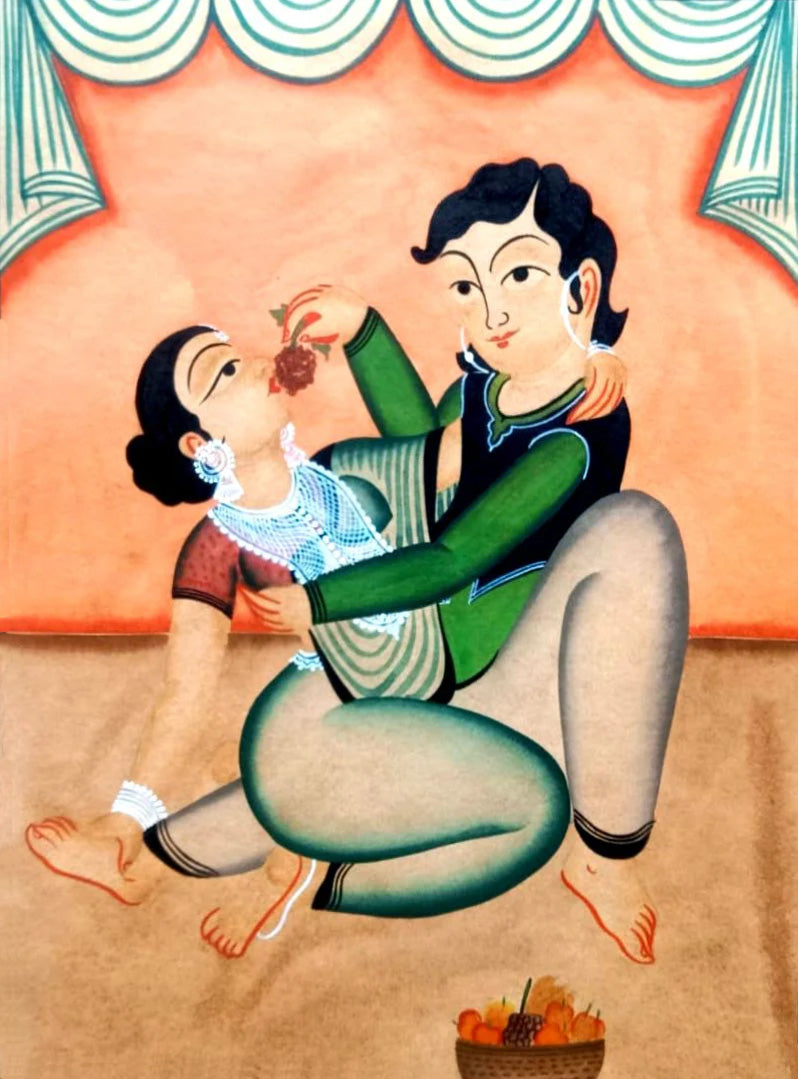 Buy Tender Embrace in Kalighat Painting by Bapi Chitrakar
