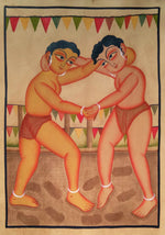 Buy Wrestling Warriors : Kalighat Art by Bapi Chitrakar