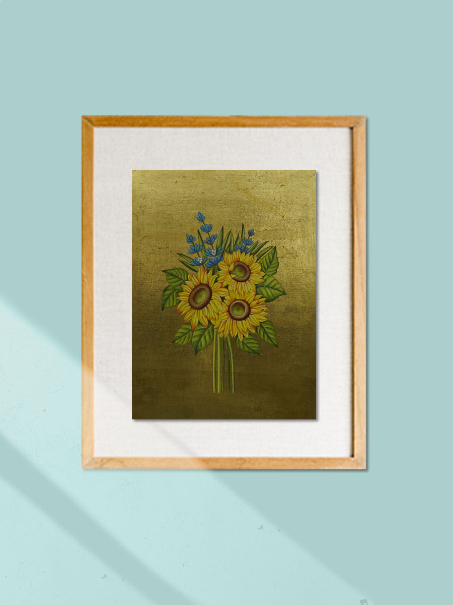 Shop Sunflowers in Mughal Miniature By Mohan Prajapati