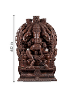 Ganesha in Teak Wood Carving artwork for sale