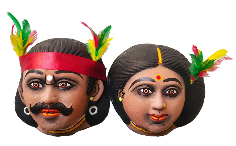 Shop Tribal couple in Chhau Mask by Dharmendra Sutradhar