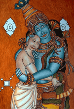 Buy Krishna and Kuchela In Kerala Mural By Jijulal