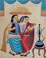 Babu and Bibi in Kalighat by Hasir Chitrakar for sale