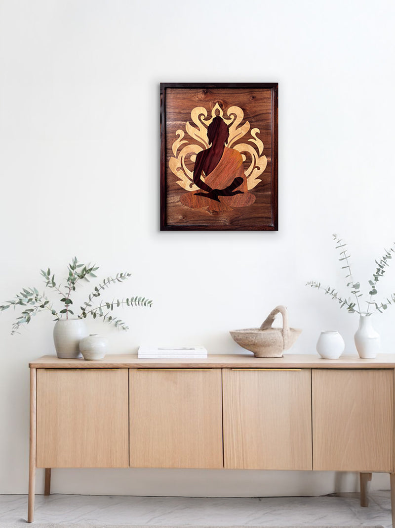 Purchase Buddha in Wood Inlay by Mohan Kumar