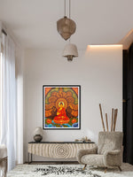 The Majestic Buddha In Kerala Mural by Adarsh for Sale