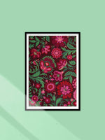 Shop Floral Pattern in Burgundy In crewel embroidery 