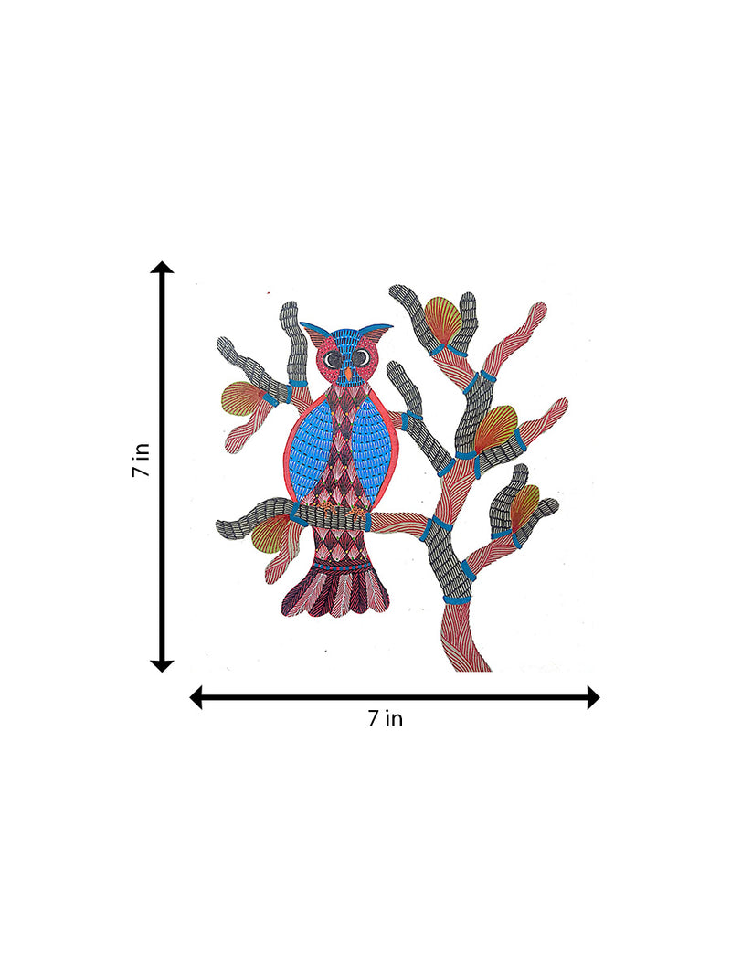 Owl in Gond by Kailash Pradhan
