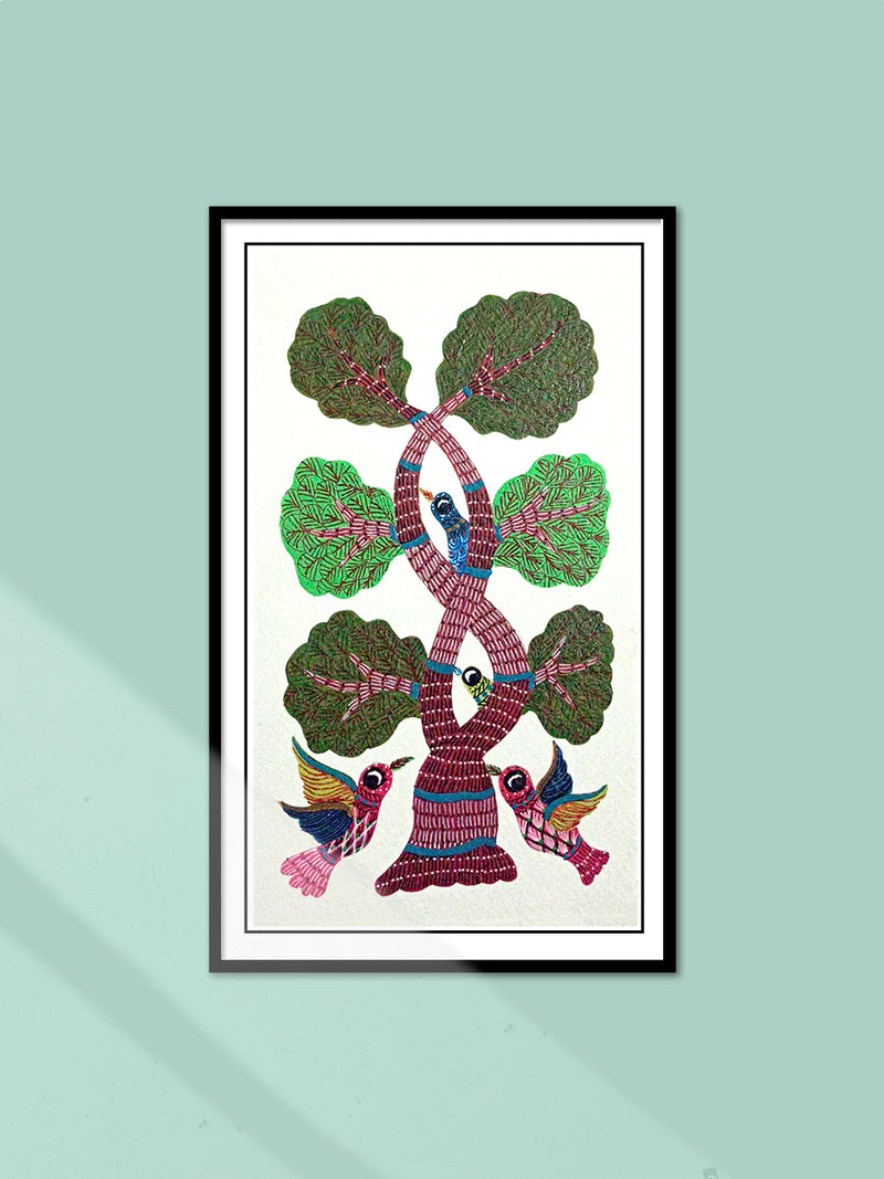 Shop Tree and Birds in Gond by Kailash Pradhan