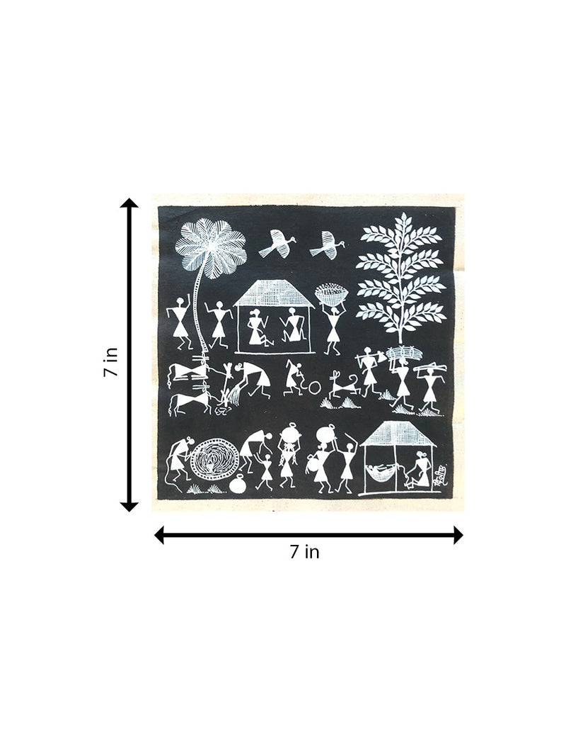 A Rural Countryside, Warli Art by Dilip Bahotha for sale