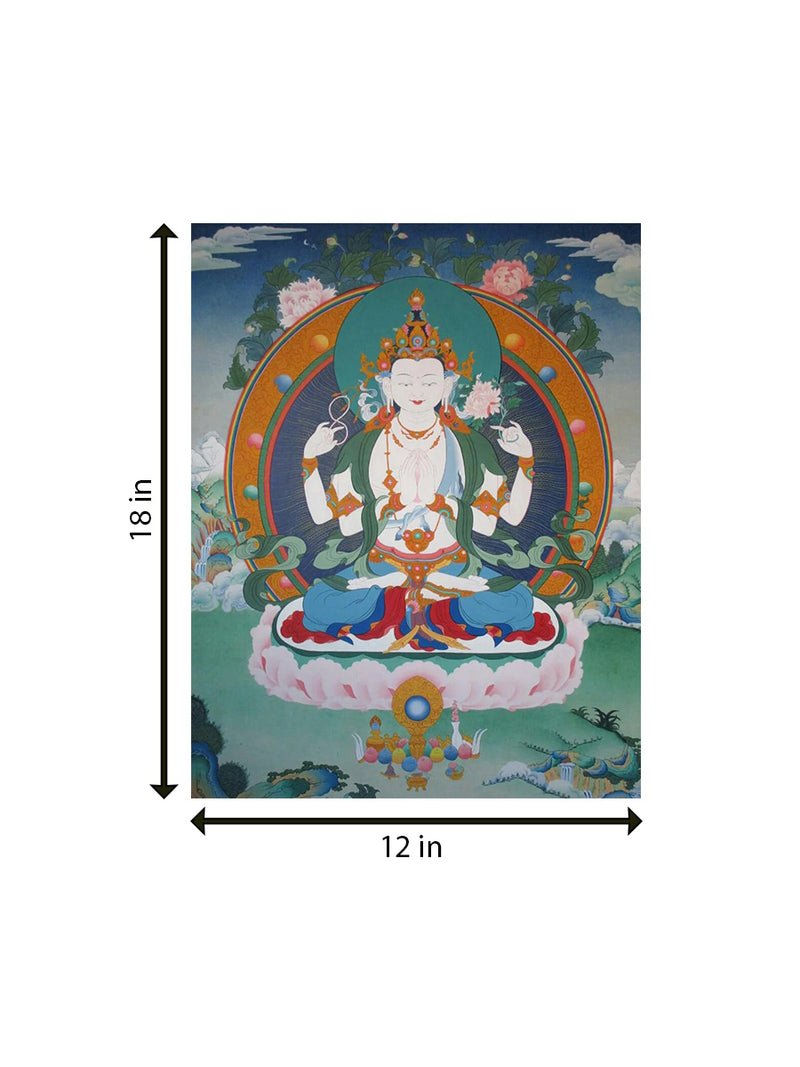 Buy Awalokiteshvara: Thangka Painting by Krishna Tashi Palmo