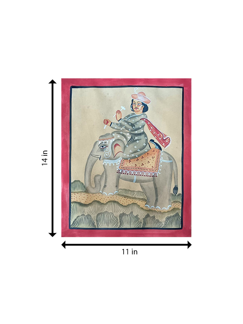 Devraj Indra In Kalighat by Manoranjan Chitrakar panting for Sale