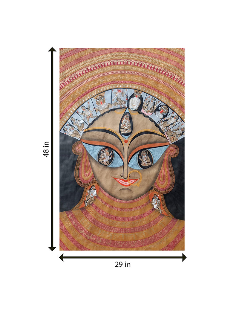 Goddess Durga In Kalighat by Sonali Chitrakar for Sale