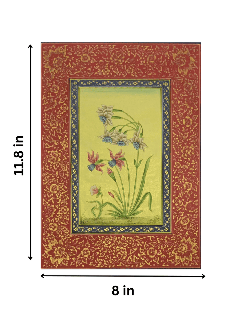 Mughal Flowers in Miniature Painting for sale