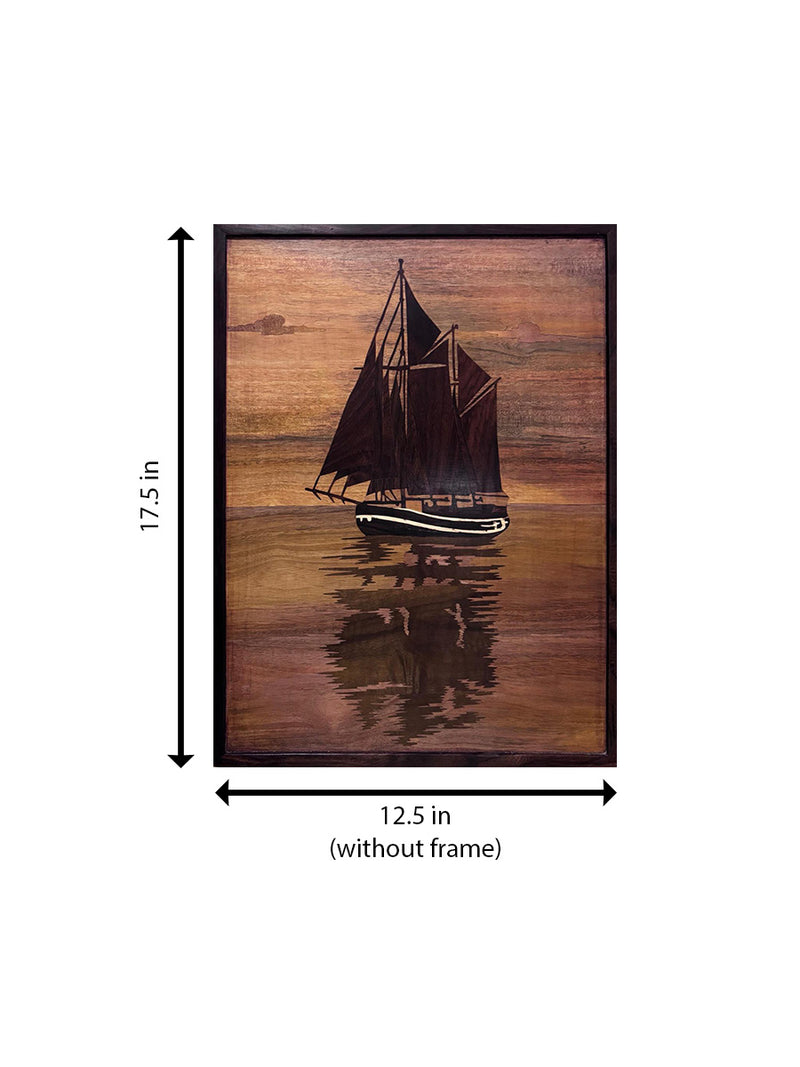 Purchase Sailing boat in Wood Inlay by Mohan Kumar