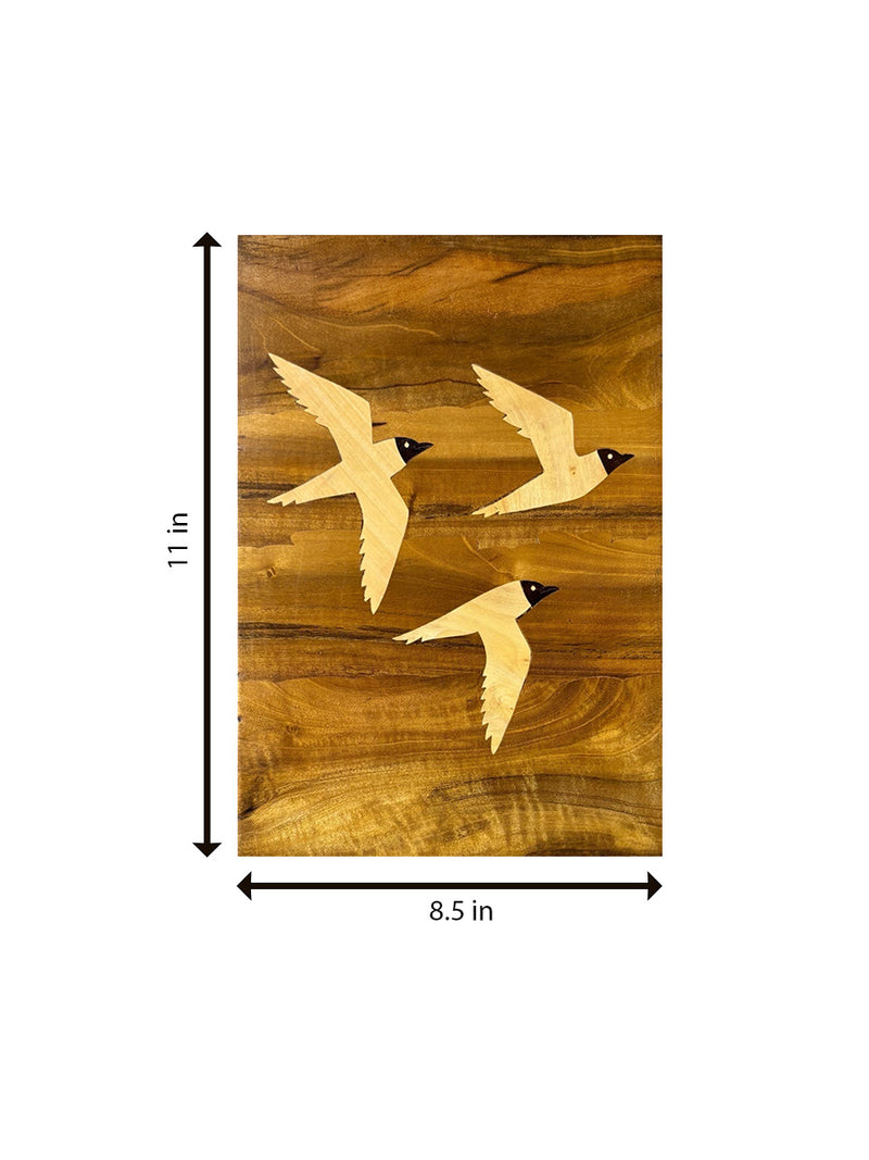 Seagulls in Wood Inlay by Mohan Kumar for Sale