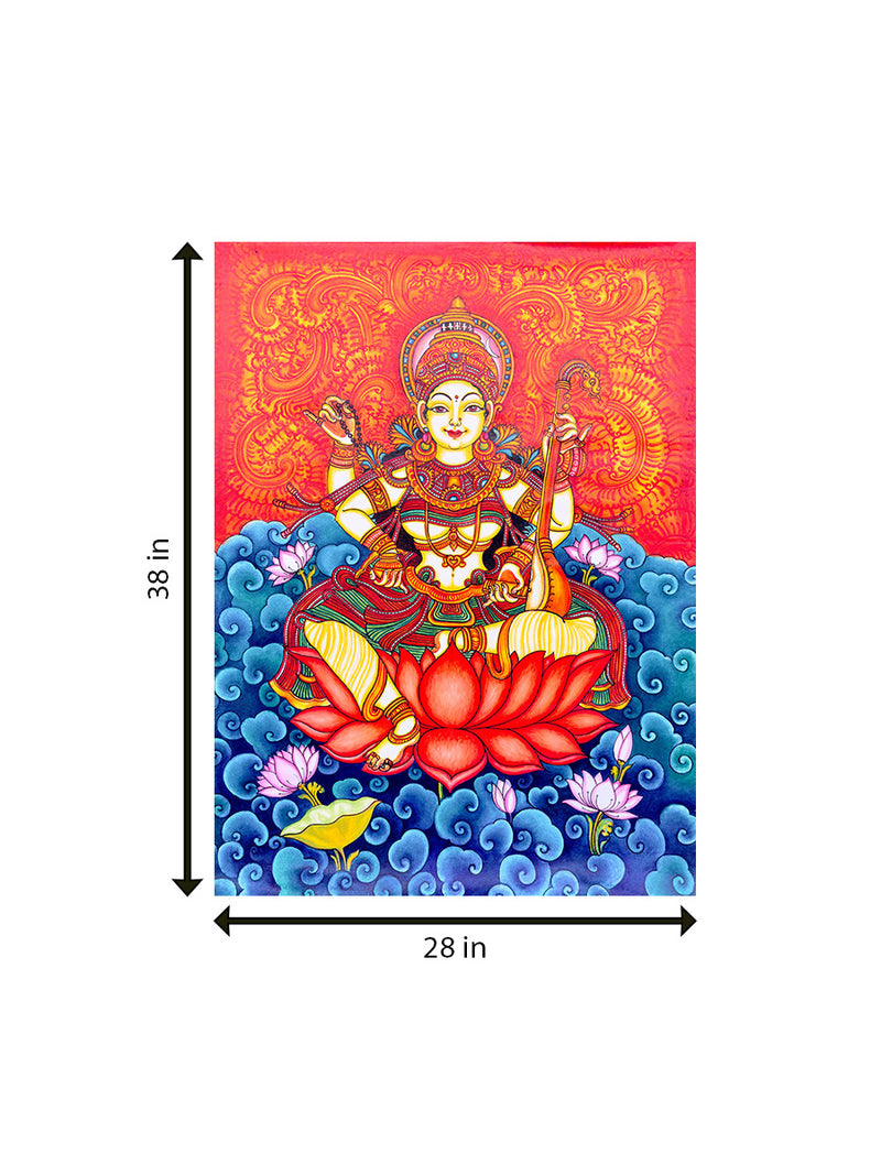 Goddess Saraswati In Kerala Mural by Adarsh