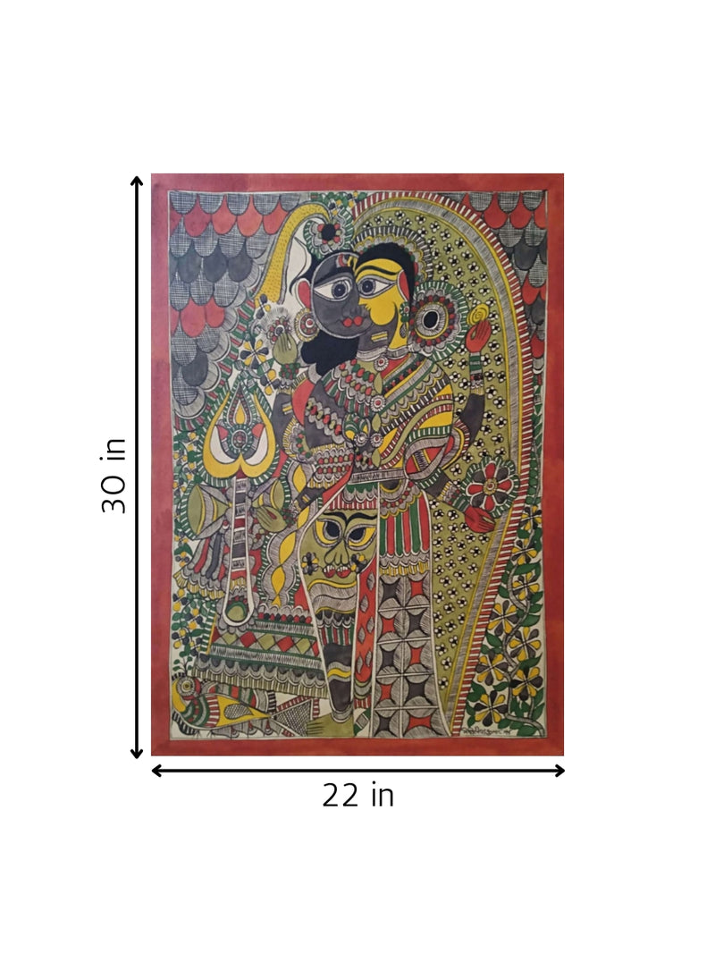 Ardhnarishwar  in Madhubani artwork for sale