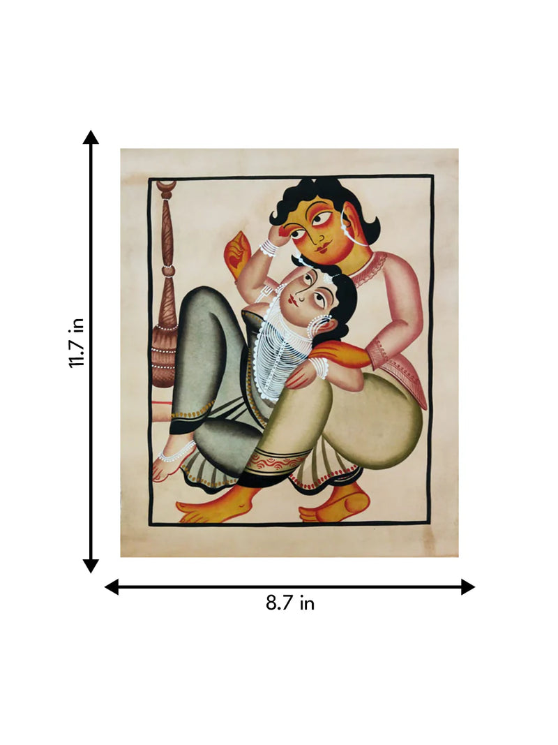 Gentle Embrace: Kalighat Paintings for sale