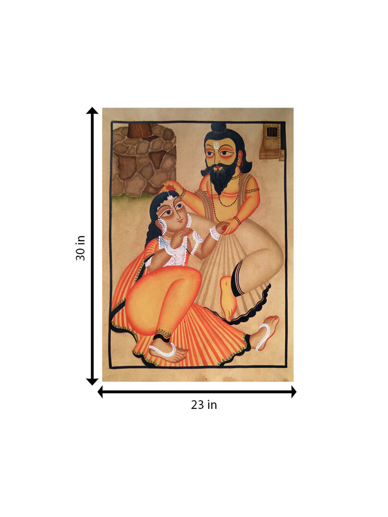 Guru's Blessings: Kalighat Art for sale