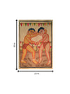 Wrestling Warriors : Kalighat Art for sale