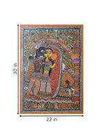 Krishna with Radha, in Madhubani artwork for sale