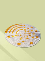 Shop Arrangement of yellow on white plate Sabari Grass work by Dipali Mura