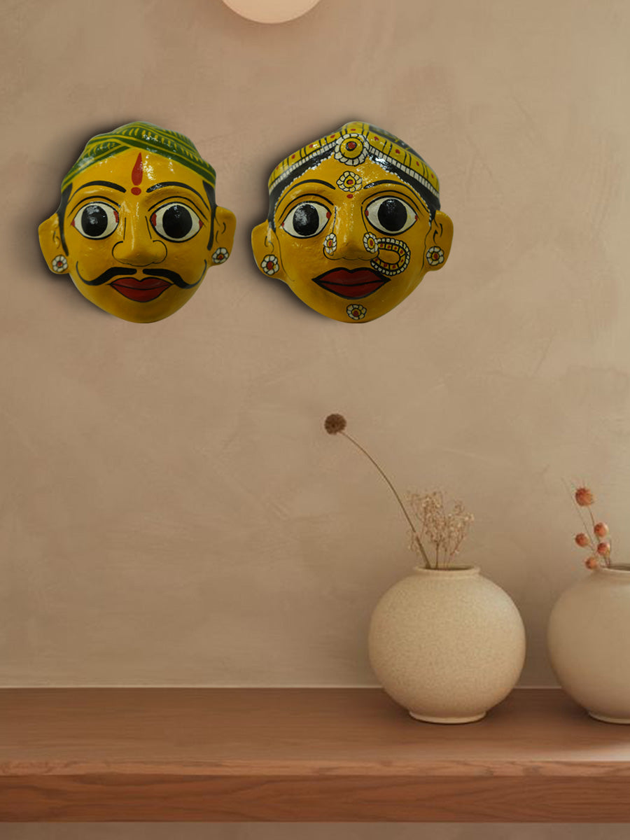 Shop Man and Woman in  Cheriyal mask by Sai Kiran
