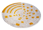 Buy Arrangement of yellow on white plate Sabari Grass work by Dipali Mura