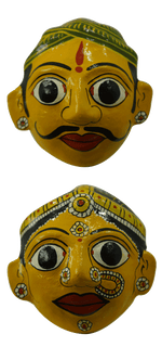 Buy Man and Woman in  Cheriyal mask by Sai Kiran