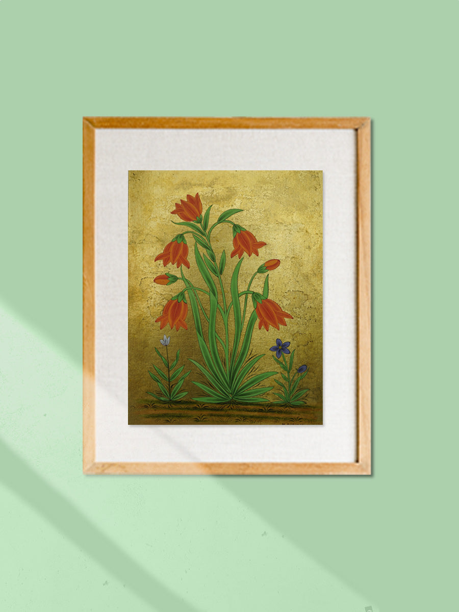Shop Tulips and Daffodils in Mughal Miniature by Mohan Prajapati