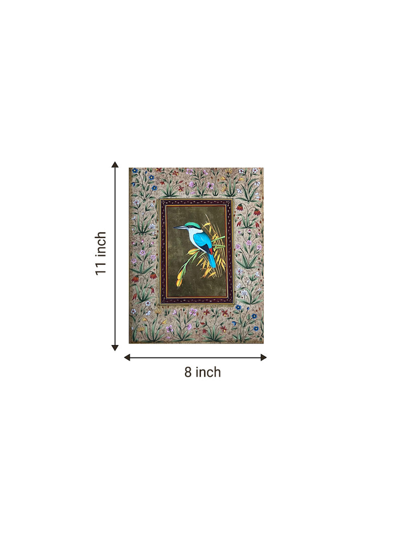 The Tranquil Kingfisher in Mughal Miniature for sale