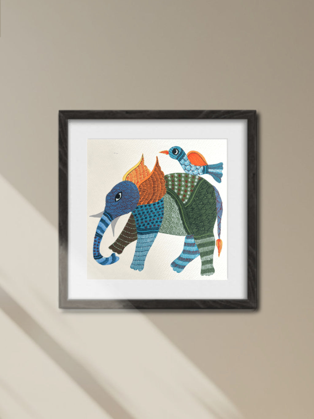 Shop A Bird and an Elephant In Gond by Kailash Pradhan