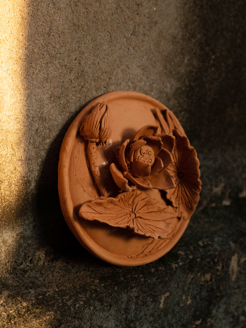 A Blooming Lotus: Terracotta Plate by Dolon Kundu