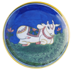 Buy A Cow on a plate In Blue Pottery plates by Gopal Lal Kharol