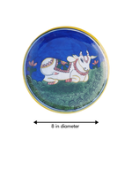 A Cow on a plate In Blue Pottery plates for sale