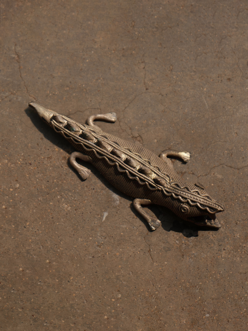 A Crocodile: Dhokra Handicraft by Kunal Rana