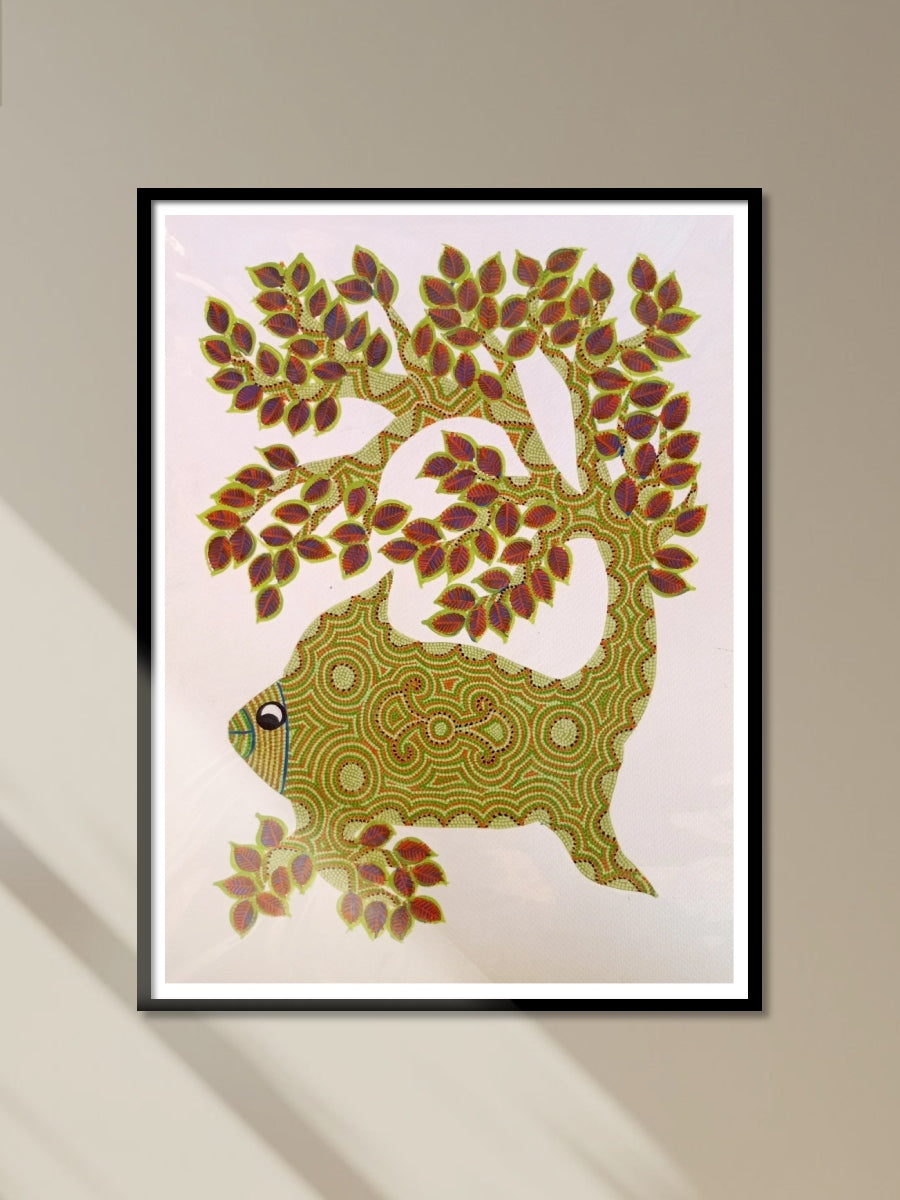 Shop A Fish amidst a Tree in Bhil Painting by Geeta Bariya