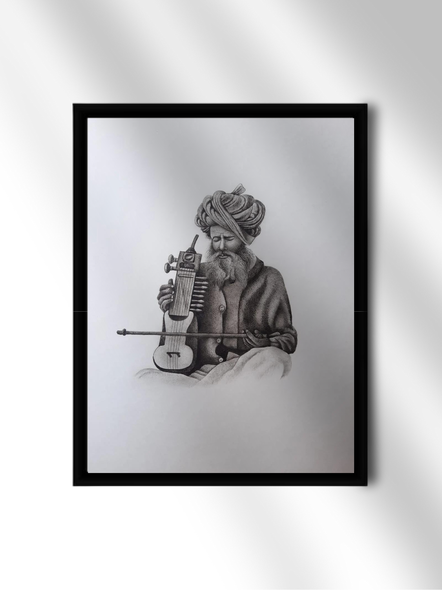 Shop A Folk Musician in Miniature Painting by Mohan Prajapati