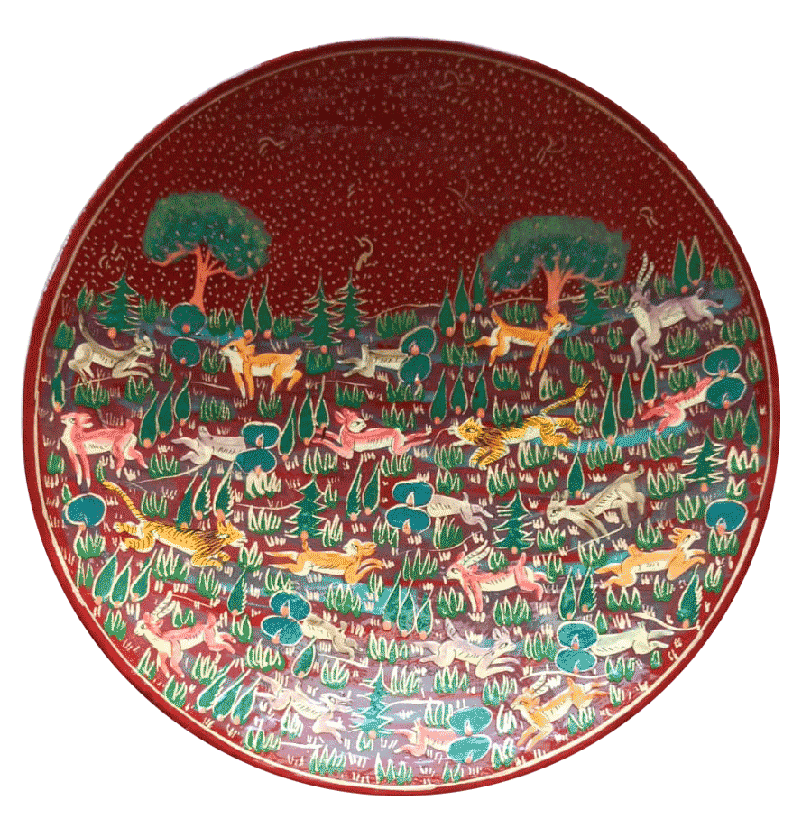 Shop A Forest Scene in a Bowl in Kashmiri Paper Mache by Riyaz Khan