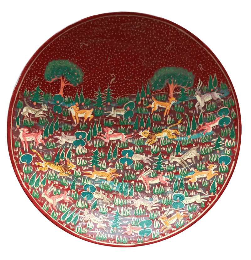 Shop A Forest Scene in a Bowl in Kashmiri Paper Mache by Riyaz Khan