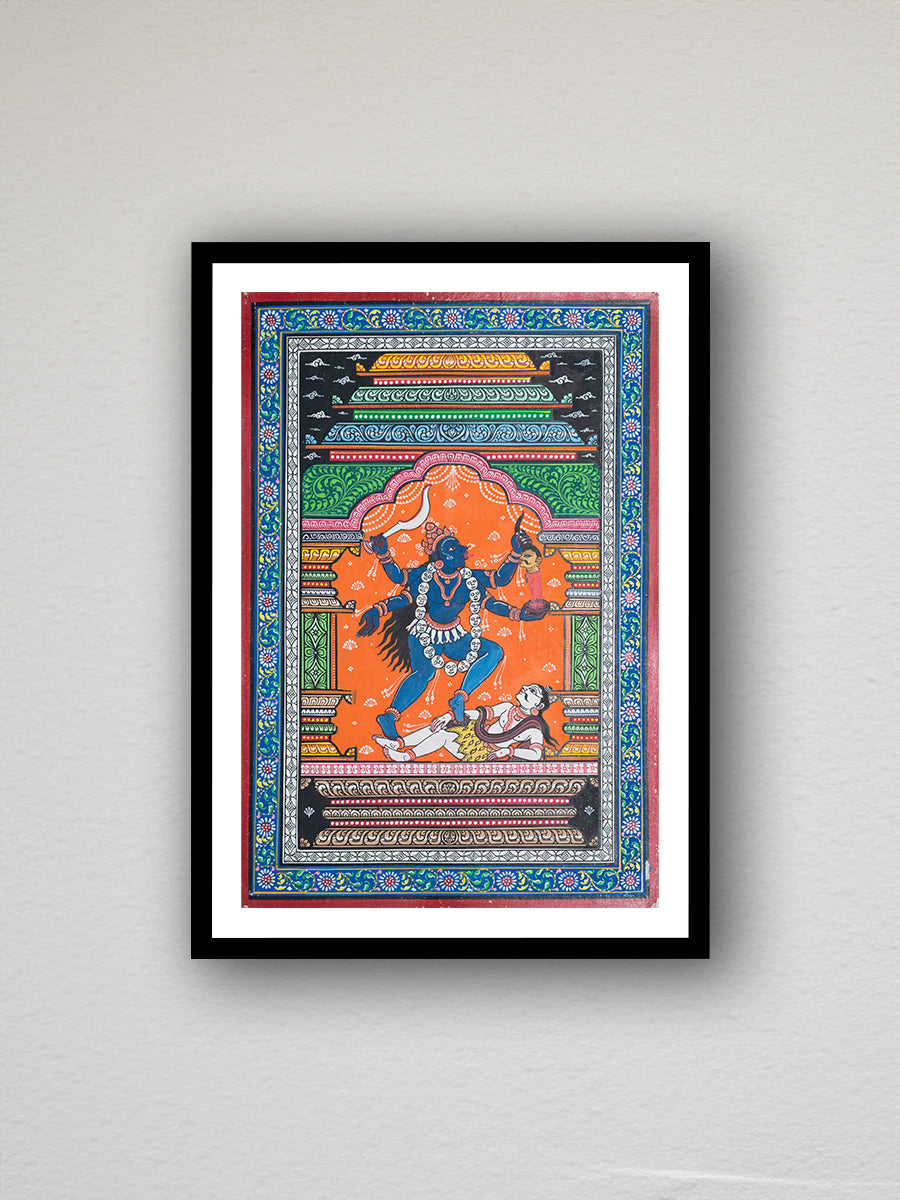 The exquisite Mandapa Pattachitra painting depicting Maa Kali's Roudra Roop is available for purchase.