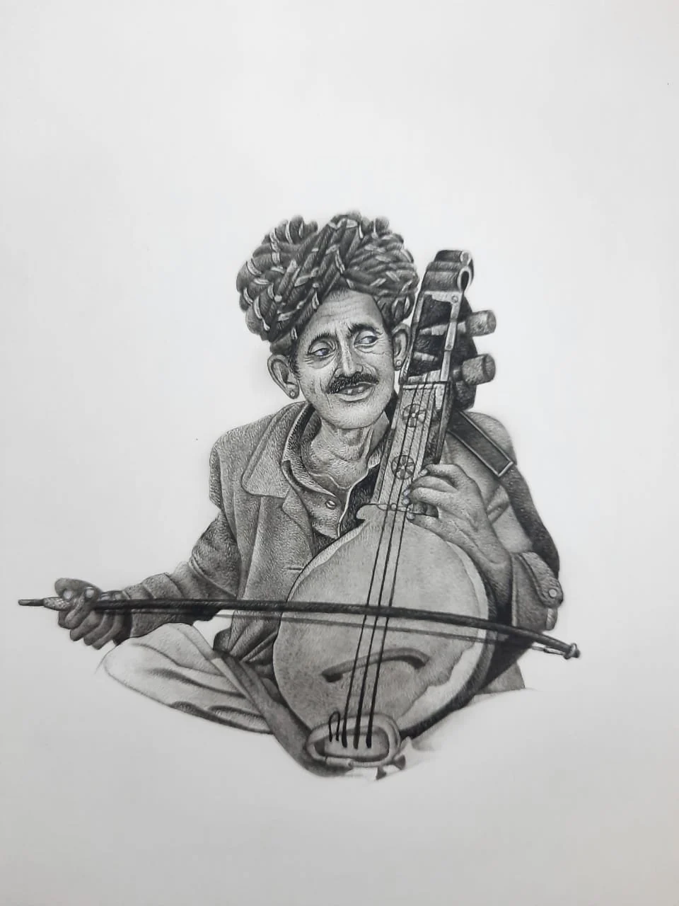 Buy A Kamaicha Player in Miniature Painting by Mohan Prajapati