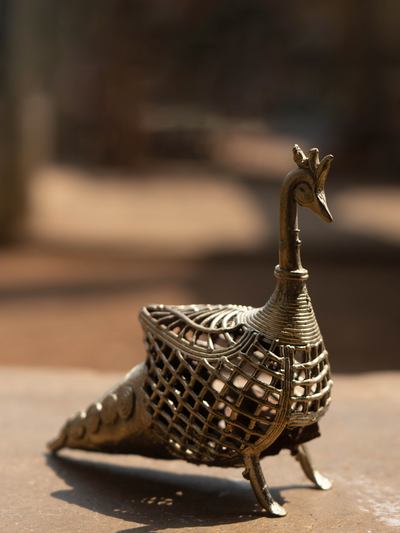 shop A Mystical Peacock: Dhokra Handicraft by Kunal Rana