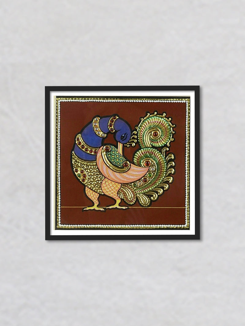 A Peacock, Tanjore Art by Sanjay Tandekar