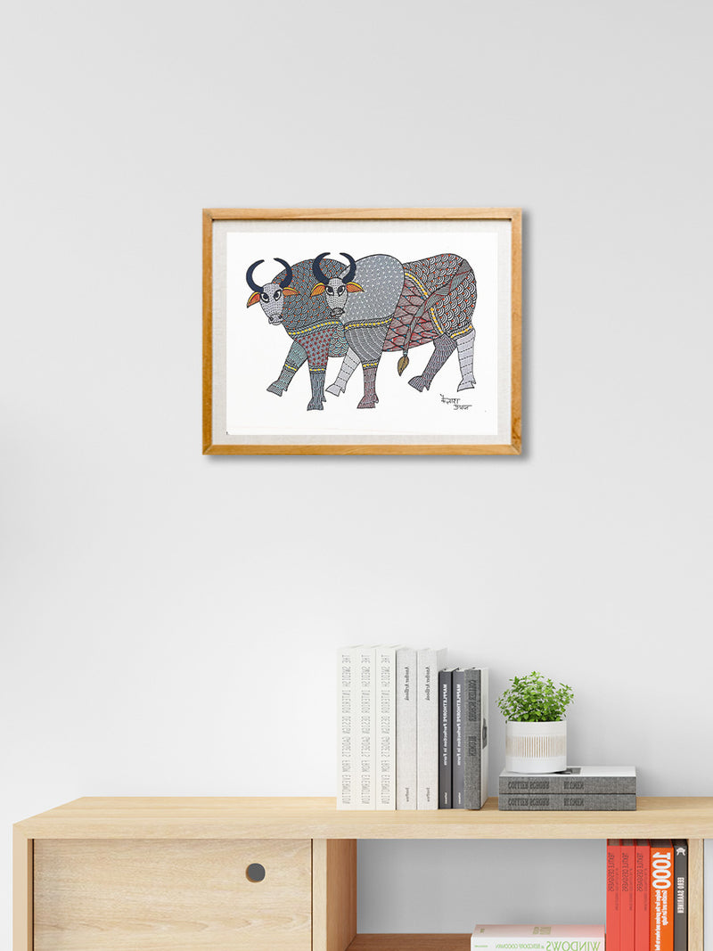 Buy A Serenade of Colors and Monochromatic Contrasts Gond Painting 