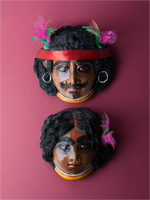 A Tribal Couple: Chhau Mask by Dharmendra Sutradhar