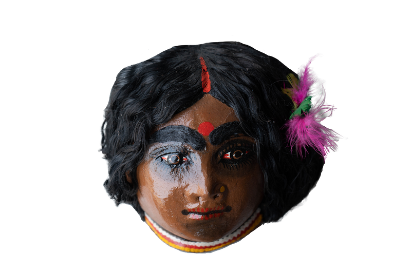 A Tribal Couple: Chhau Mask by Dharmendra Sutradhar