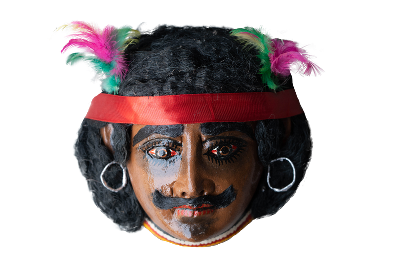 A Tribal Couple: Chhau Mask by Dharmendra Sutradhar