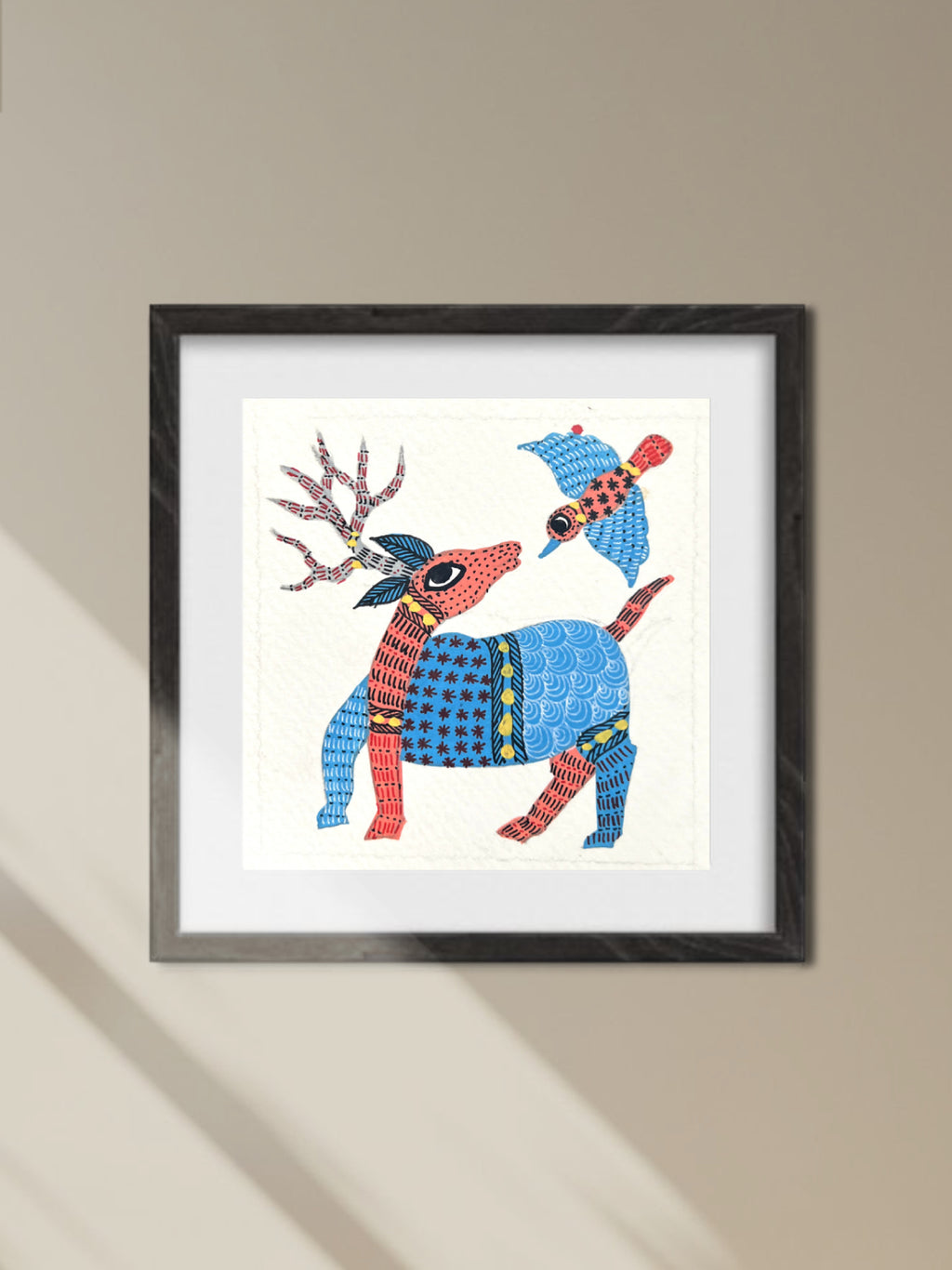 Shop A bird and deer In Gond By Kailash Pradhan